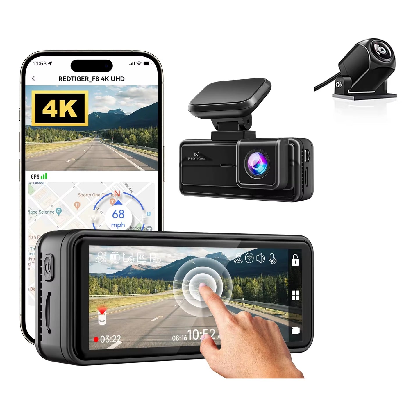 Experience Unmatched Clarity with the F8 4K+1080P Dual Lens Dash Cam - Your Ultimate Driving Companion!