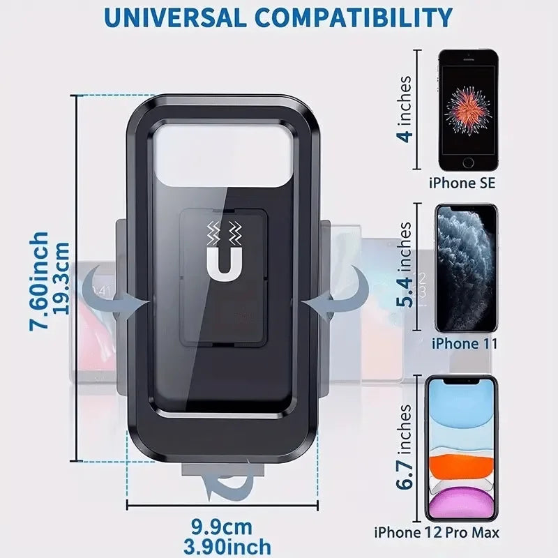 Premium Waterproof Motorcycle Phone Holder with 360° Swivel Adjustable Stand for Secure Navigation and Communication