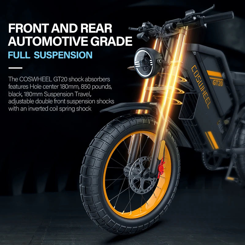 GT20 Adult Electric Mountain Bike - 20-Inch 48V Fat Tire E-Bike with High-Speed Motor and Long Range