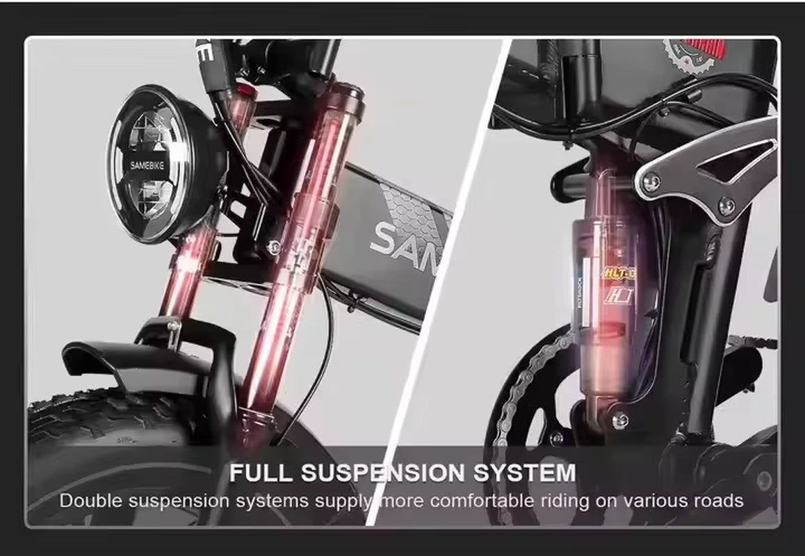 Ebike Hot RS-A02 Model 1200W48V Adult Mountain Electric Bicycle 14AH Battery 20-Inch 2 Tire Folding Electric Bicycle All-Terrain
