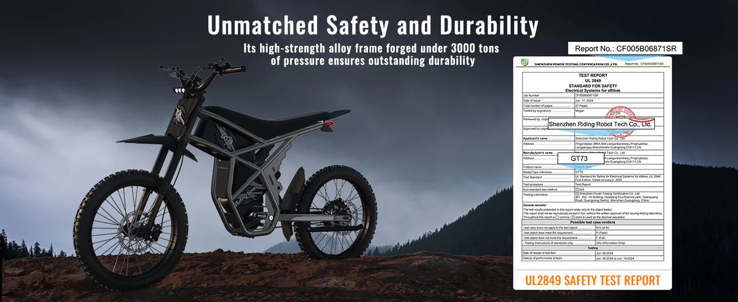 Electric Dirt Bike for Adults 2000W, Max 37MPH&85Mile Long Range Ebike with 25'' Tires, 1747Wh Dual  Battery E Bike Motorcycle