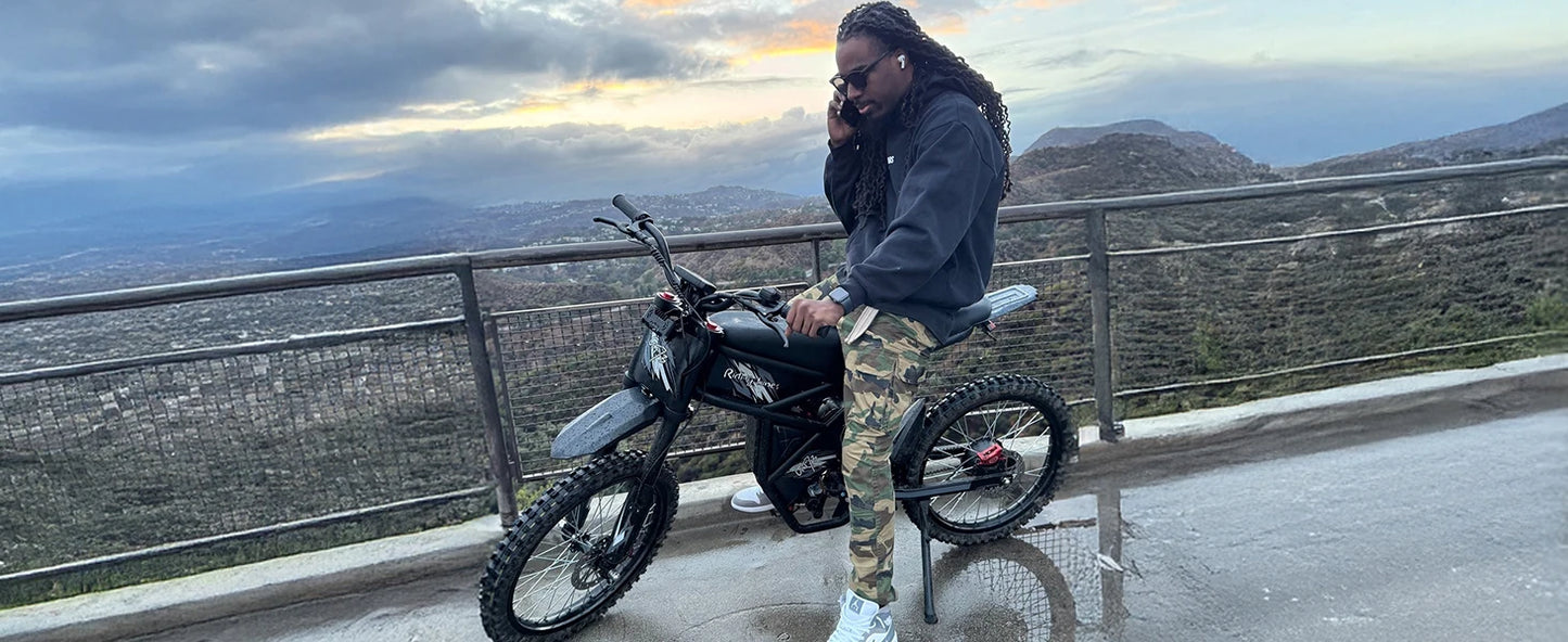 Electric Dirt Bike for Adults 2000W, Max 37MPH&85Mile Long Range Ebike with 25'' Tires, 1747Wh Dual  Battery E Bike Motorcycle