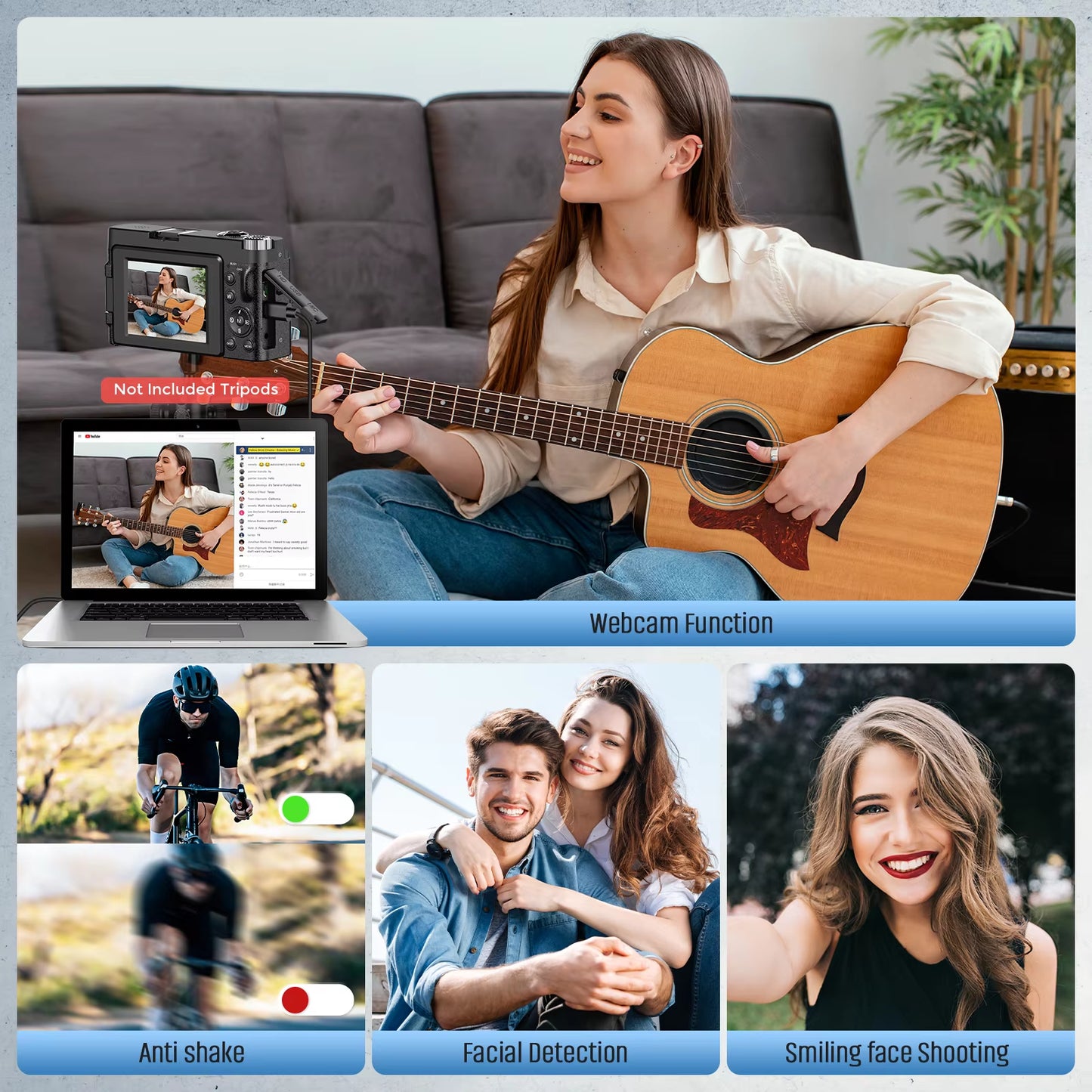 Capture Life's Moments with the 4K 48MP Digital Camera - Perfect for Vlogging and Selfies with 180-Degree Flip Screen!