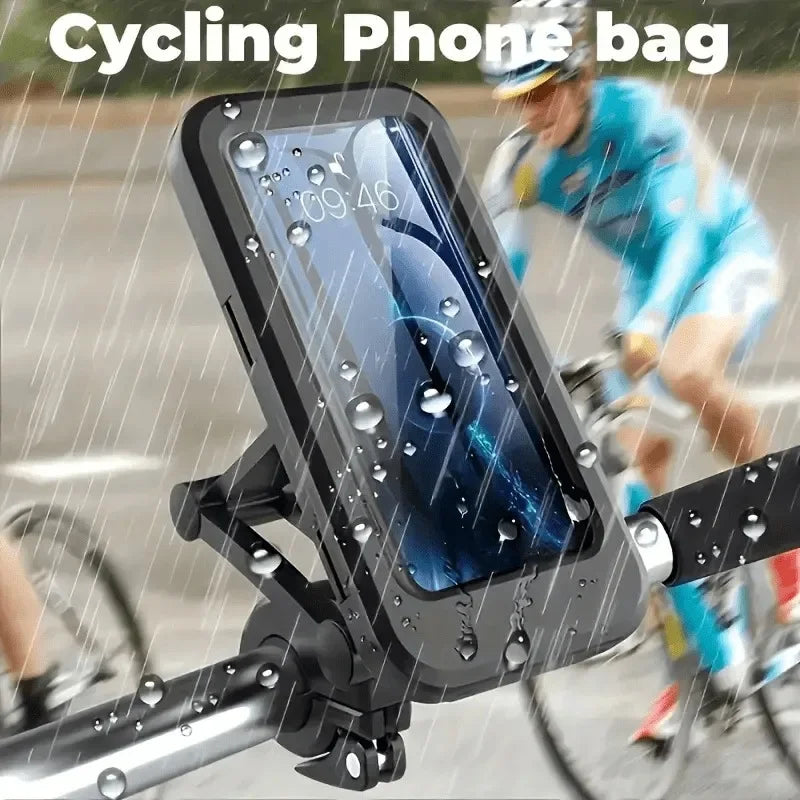 Premium Waterproof Motorcycle Phone Holder with 360° Swivel Adjustable Stand for Secure Navigation and Communication
