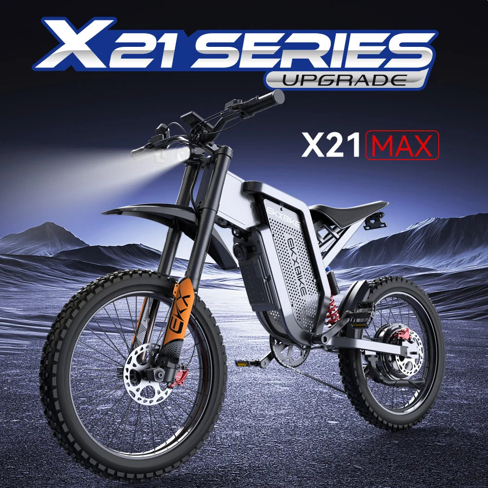 X21 Max Electric Motorcycles Brushless Gearless Motors 30AH Lithium Battery Adult off Road MTB Ebike
