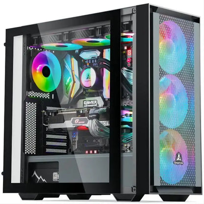 Unleash Your Gaming Potential with the High-Performance Core A8 7680 Desktop PC - 16GB RAM, 500GB SSD, and Stunning Tempered Glass Design