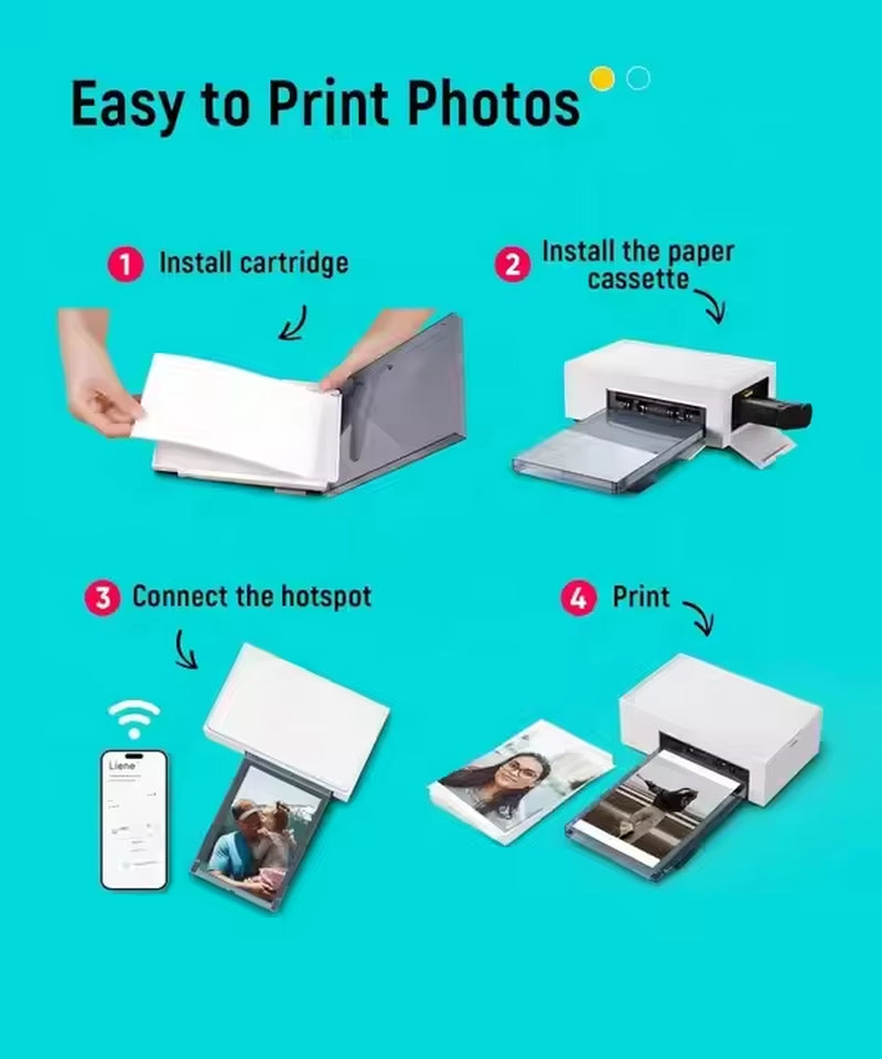 The Ultimate Liene 4x6'' Portable Photo Printer - Capture and Print Memories Instantly with Vibrant Quality