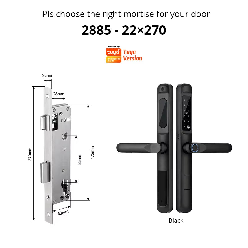 Revolutionary Tuya WiFi Waterproof Smart Door Lock - Biometric Fingerprint Digital Keyless Handle for Glass and Wooden Doors