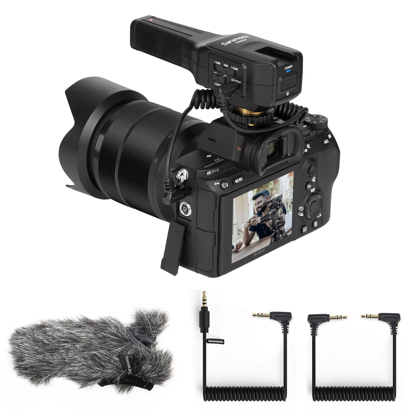Vmic4 On-Camera Dual-Capsule Condenser Microphone for Professional Recording and Streaming on PC, Smartphones, and DSLRs