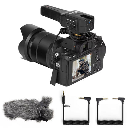 Vmic4 On-Camera Dual-Capsule Condenser Microphone for Professional Recording and Streaming on PC, Smartphones, and DSLRs