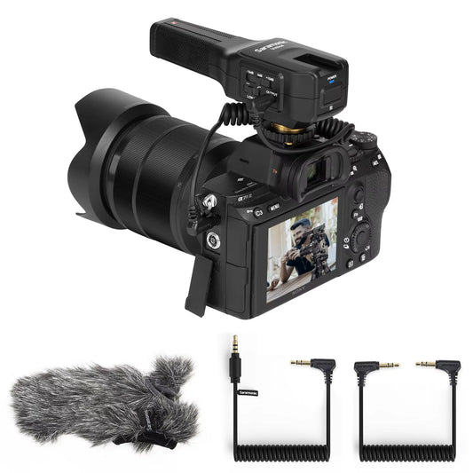 Vmic4 On-Camera Dual-Capsule Condenser Microphone for Professional Recording and Streaming on PC, Smartphones, and DSLRs