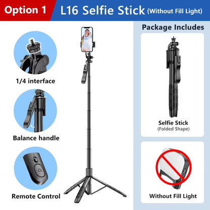 Elevate Your Selfie Game with the L16 1530mm Wireless Selfie Stick Tripod - Perfect for GoPro, Action Cameras, and Smartphones!