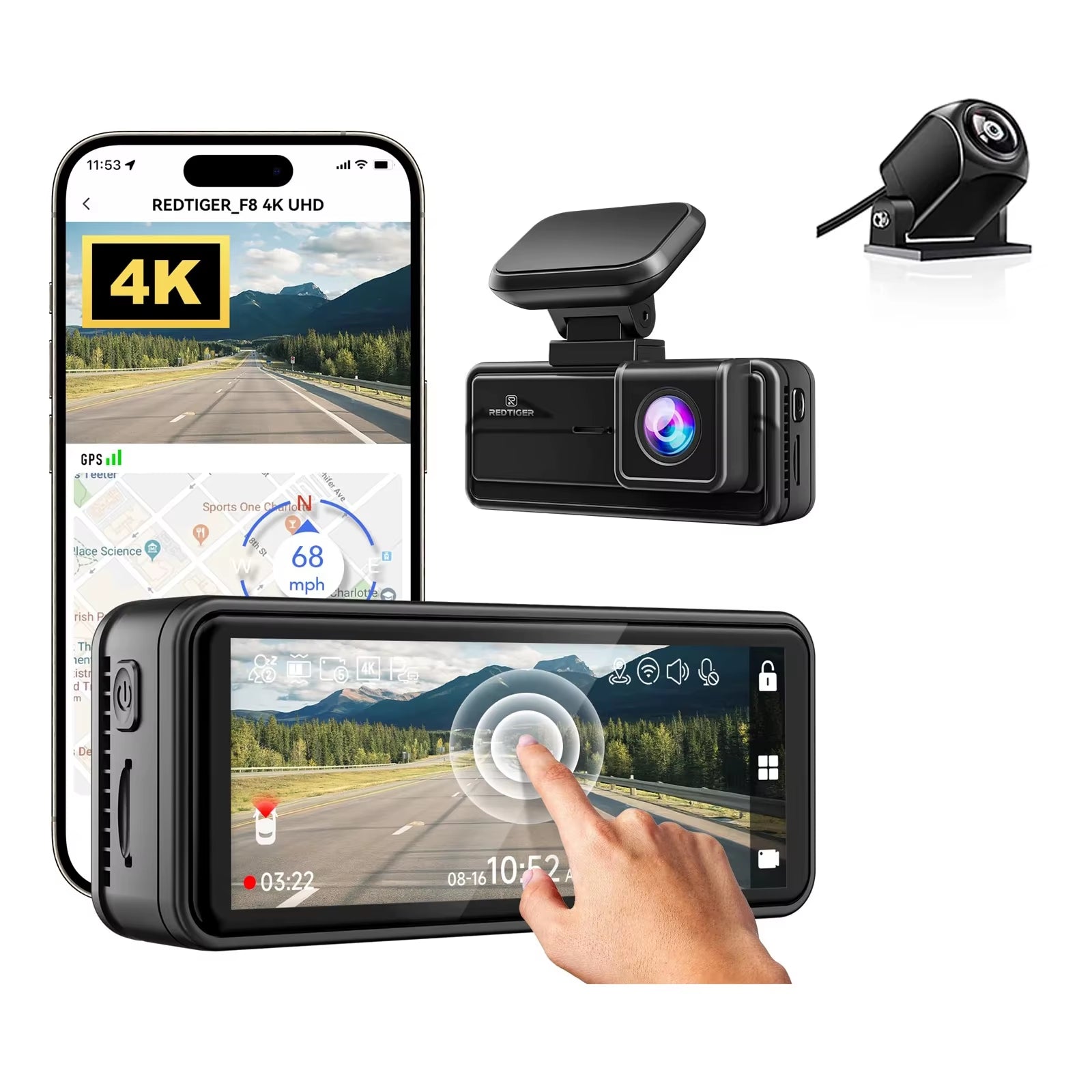 Experience Unmatched Clarity with the F8 4K+1080P Dual Lens Dash Cam - Your Ultimate Driving Companion!