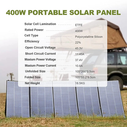 Foldable Solar Panel 400W / 200W / 140W / 100W / 60W Solar Panel with Solar Output for Power Station Solar Generator
