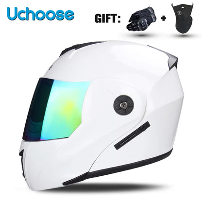 Premium DOT Certified Modular Flip-Up Motorcycle Helmet with Double Lens Visor - Unisex Safety Gear