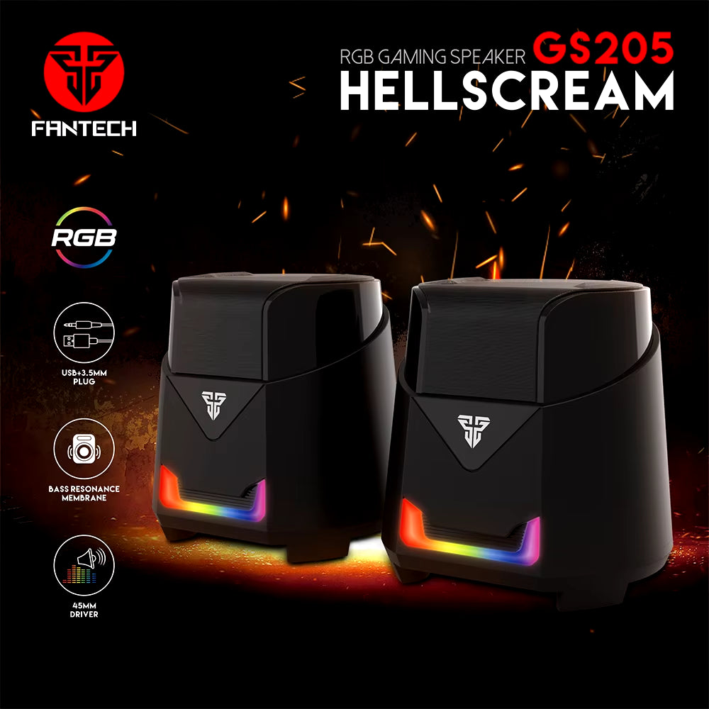 Elevate Your Gaming Experience with HELLSCREAM GS205 RGB Mini Wired Speakers for PC and Laptop