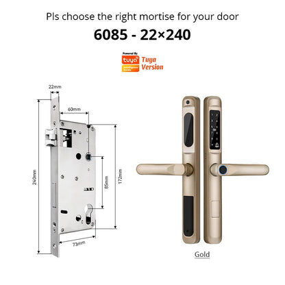 Revolutionary Tuya WiFi Waterproof Smart Door Lock - Biometric Fingerprint Digital Keyless Handle for Glass and Wooden Doors