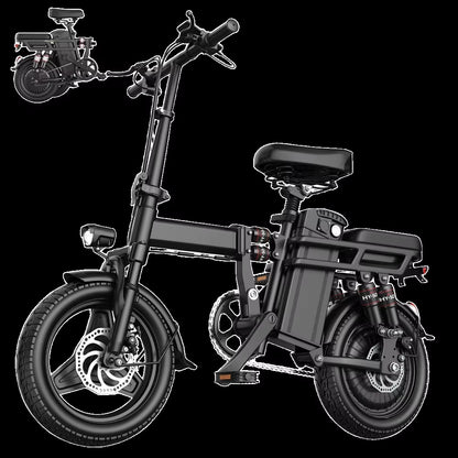 Experience the Thrill of Commuting with Our 500W Folding Electric Motorcycle - Ultimate Comfort with Full Shock Absorption!