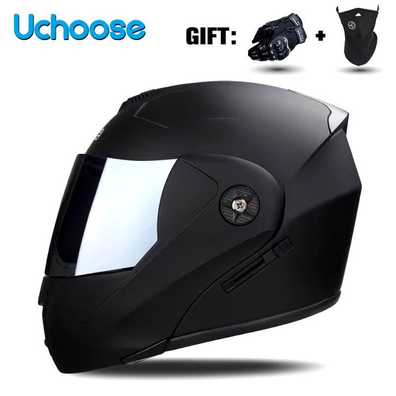 Premium DOT Certified Modular Flip-Up Motorcycle Helmet with Double Lens Visor - Unisex Safety Gear