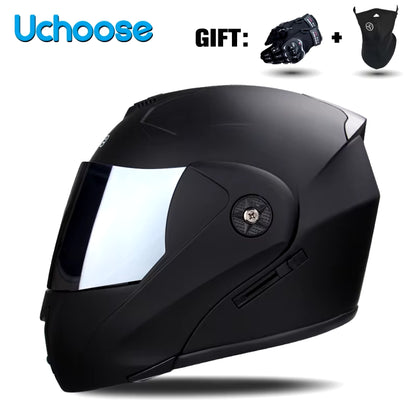 Premium DOT Certified Modular Flip-Up Motorcycle Helmet with Double Lens Visor - Unisex Safety Gear