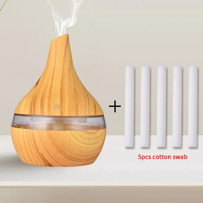 Transform Your Space with the Elegant Electric Aroma Air Diffuser: Wood Ultrasonic Humidifier for Essential Oil Aromatherapy and Cool Mist