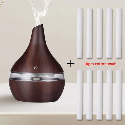 Transform Your Space with the Elegant Electric Aroma Air Diffuser: Wood Ultrasonic Humidifier for Essential Oil Aromatherapy and Cool Mist