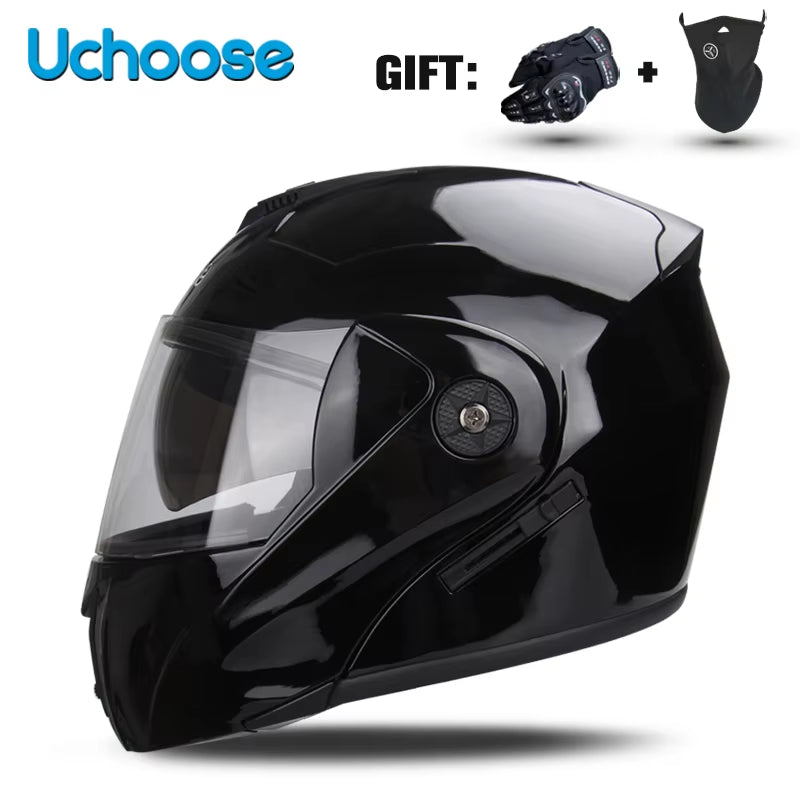 Premium DOT Certified Modular Flip-Up Motorcycle Helmet with Double Lens Visor - Unisex Safety Gear