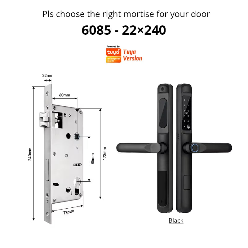 Revolutionary Tuya WiFi Waterproof Smart Door Lock - Biometric Fingerprint Digital Keyless Handle for Glass and Wooden Doors