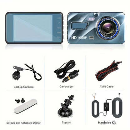 Experience Unmatched Clarity with Our Dual Lens 4.0 Inches Car DVR Dash Cam - Your Ultimate Driving Companion!