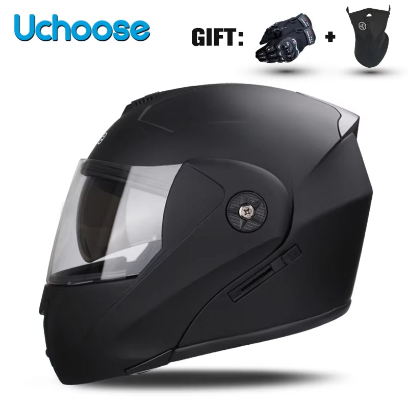 Premium DOT Certified Modular Flip-Up Motorcycle Helmet with Double Lens Visor - Unisex Safety Gear