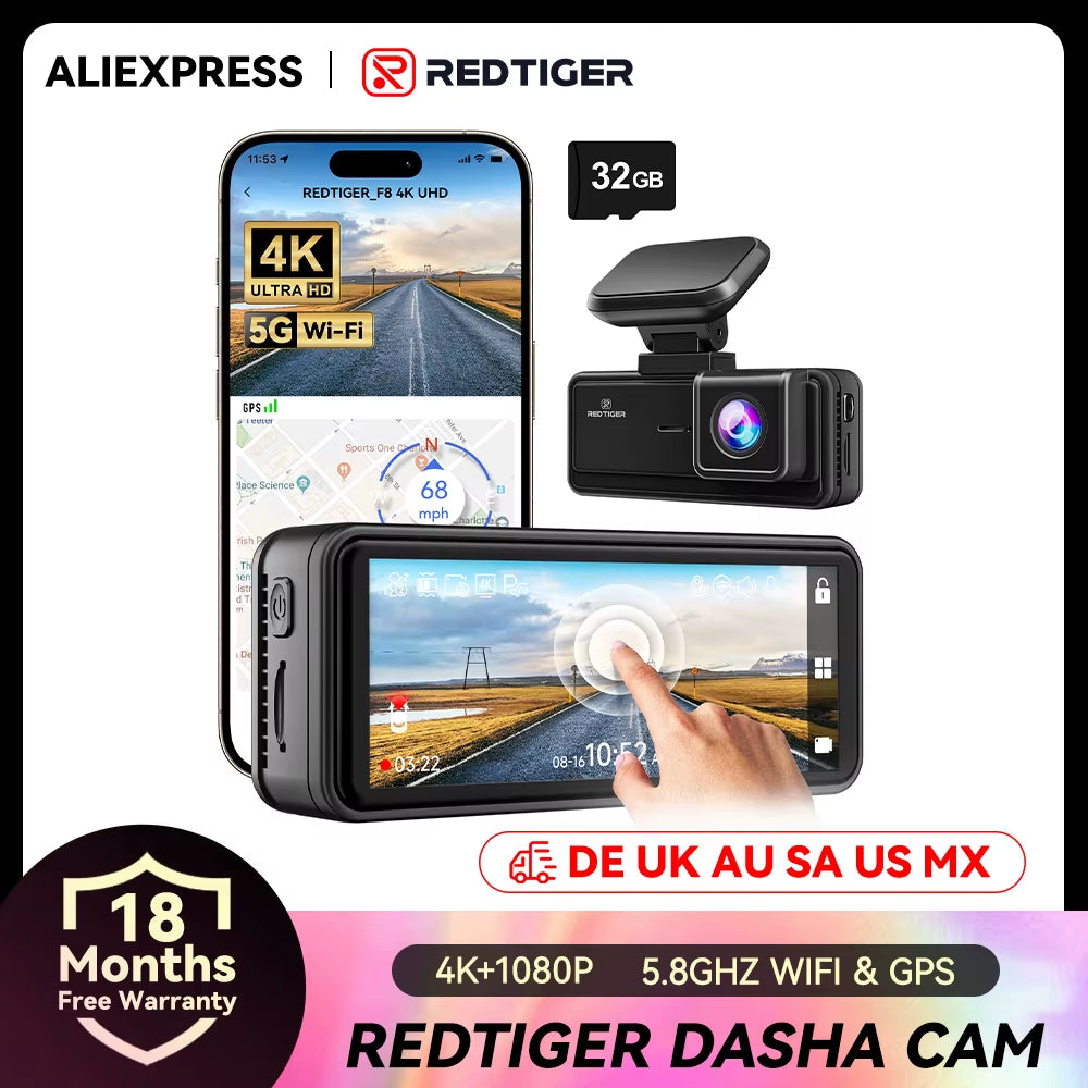 Experience Unmatched Clarity with the F8 4K+1080P Dual Lens Dash Cam - Your Ultimate Driving Companion!