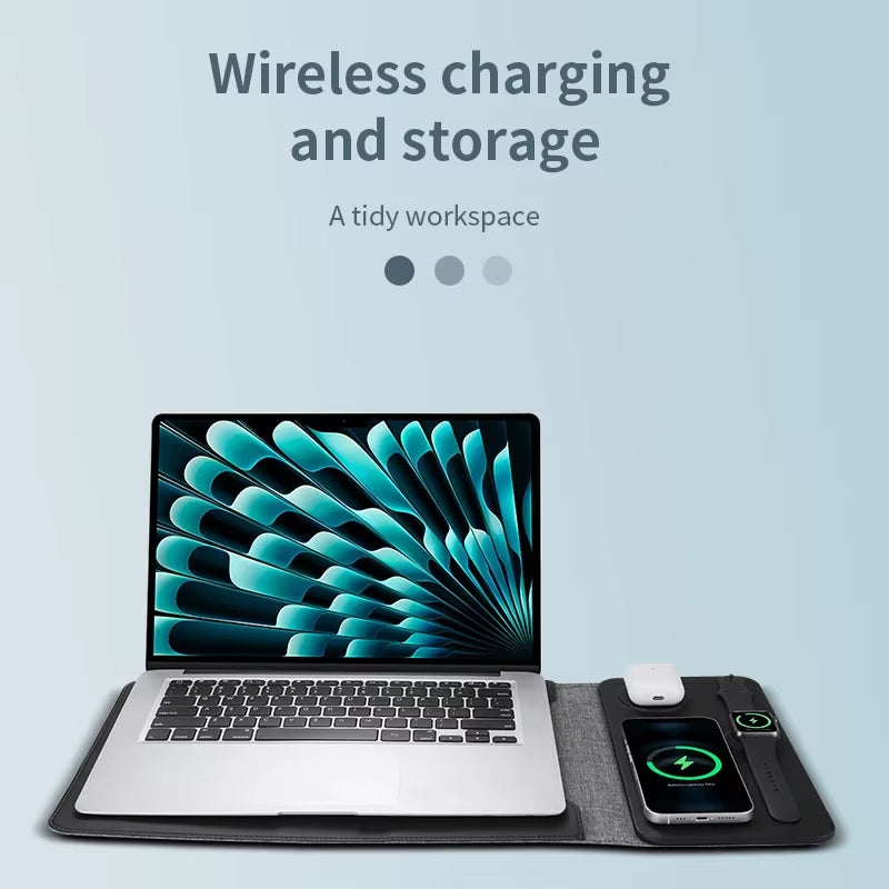 Revolutionary 5-in-1 Wireless Charging Laptop Sleeve for MacBook Air & Pro (11-14 Inch)