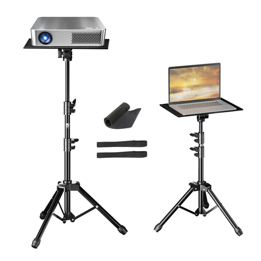 Versatile Adjustable Height Projector and Laptop Tripod Stand - Perfect for DJs, Studios, and Outdoor Events