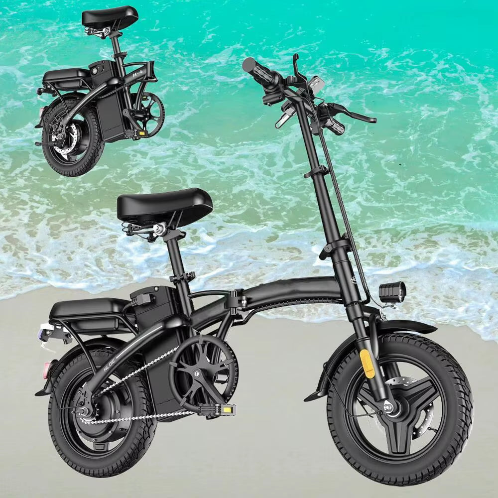 Experience the Thrill of Commuting with Our 500W Folding Electric Motorcycle - Ultimate Comfort with Full Shock Absorption!