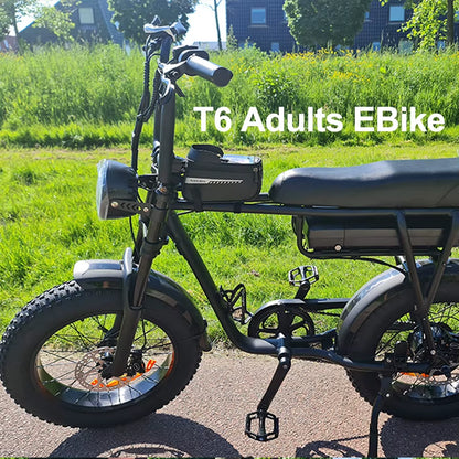 Experience Adventure with the T6 Electric Motorcycle: Powerful 750W Brushless Motor, 48V Lithium Battery, and Off-Road Capability!