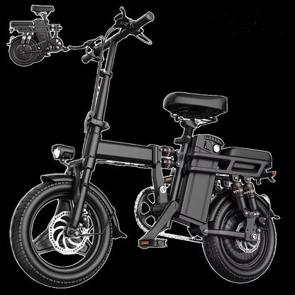Experience the Freedom of Commuting with Our Folding Electric Motorcycle - 48V 20Ah/15Ah/10Ah Ebike with 500W Brushless Motor and 14-Inch Wheels