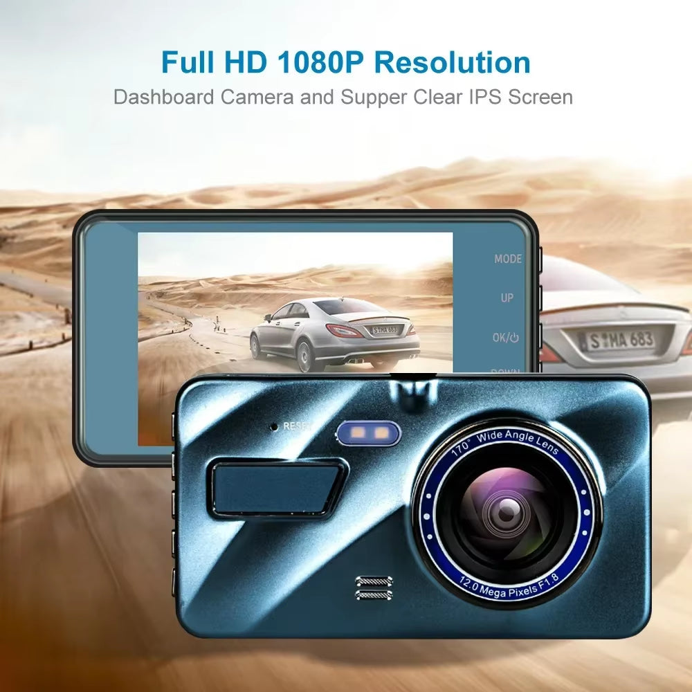 Experience Unmatched Clarity with Our Dual Lens 4.0 Inches Car DVR Dash Cam - Your Ultimate Driving Companion!