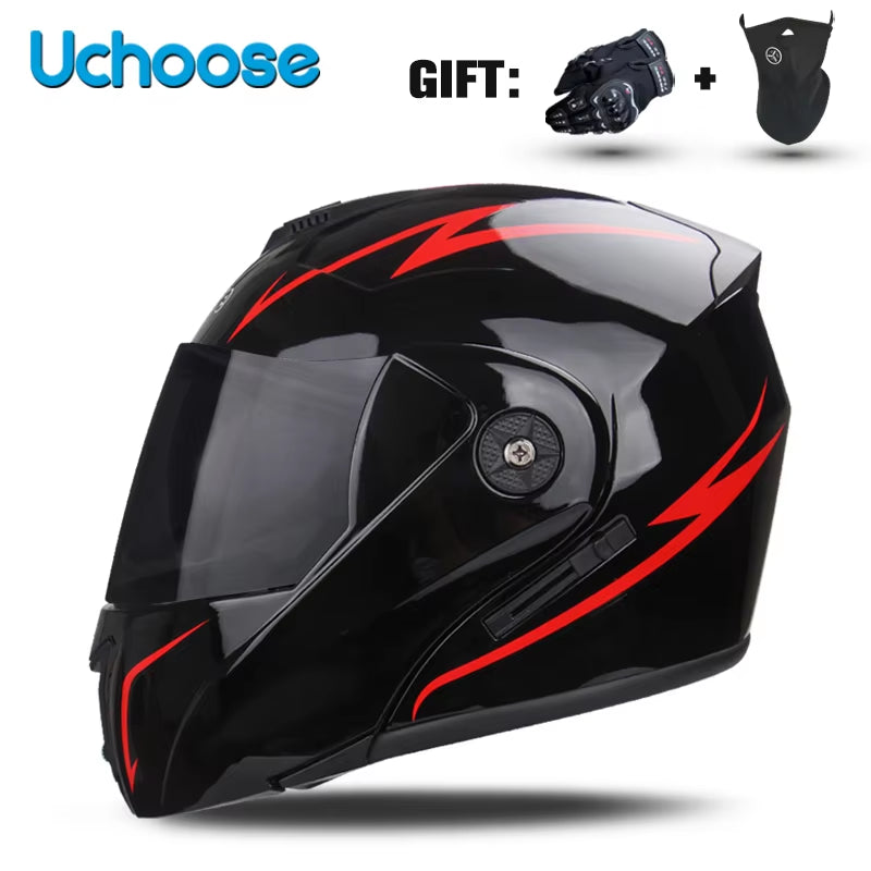 Premium DOT Certified Modular Flip-Up Motorcycle Helmet with Double Lens Visor - Unisex Safety Gear