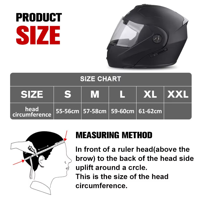 Premium DOT Certified Modular Flip-Up Motorcycle Helmet with Double Lens Visor - Unisex Safety Gear