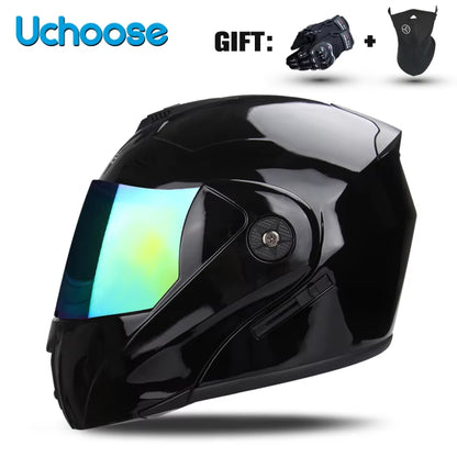 Premium DOT Certified Modular Flip-Up Motorcycle Helmet with Double Lens Visor - Unisex Safety Gear