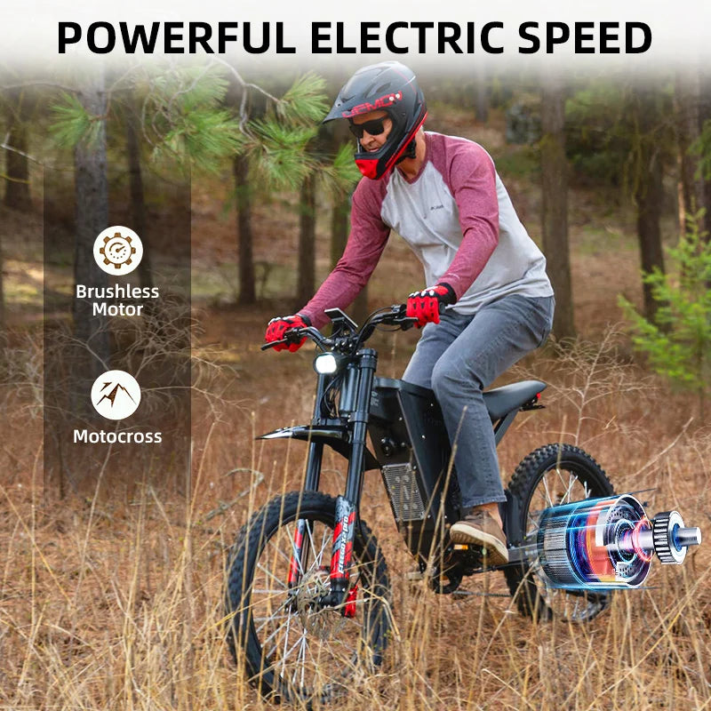 Unleash Adventure with the X2 Pro Electric Motorcycle – 6000W Peak Power, 60V30Ah Battery, and Speeds Up to 85 km/h!