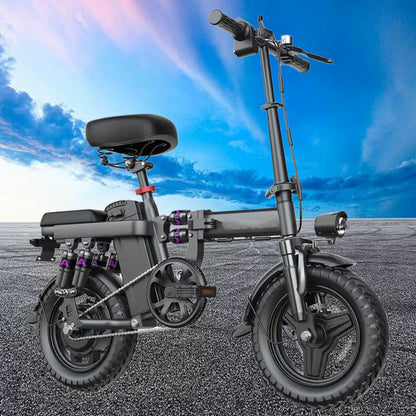Experience the Freedom of Commuting with Our Folding Electric Motorcycle - 48V 20Ah/15Ah/10Ah Ebike with 500W Brushless Motor and 14-Inch Wheels