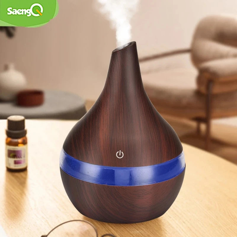 Transform Your Space with the Elegant Electric Aroma Air Diffuser: Wood Ultrasonic Humidifier for Essential Oil Aromatherapy and Cool Mist