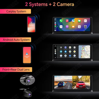 Elevate Your Driving Experience with the K2 Pro 11.3" 4K Car DVR Dash Cam - Dual Lens, Wireless Carplay & Android Auto, GPS Navigation, and More!