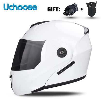 Premium DOT Certified Modular Flip-Up Motorcycle Helmet with Double Lens Visor - Unisex Safety Gear