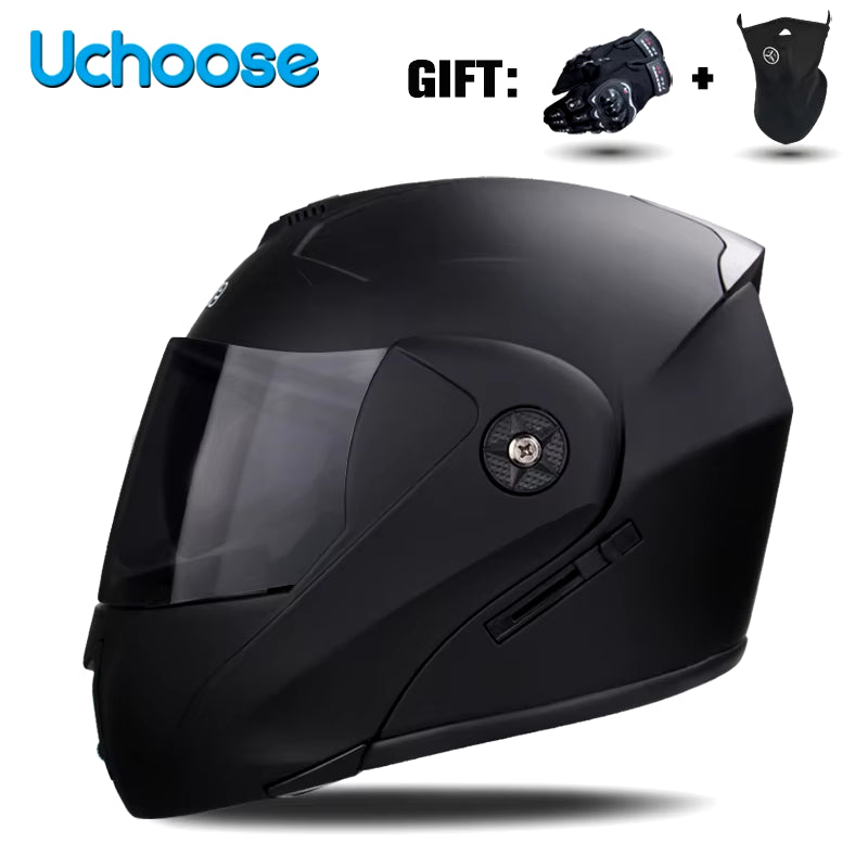 Premium DOT Certified Modular Flip-Up Motorcycle Helmet with Double Lens Visor - Unisex Safety Gear