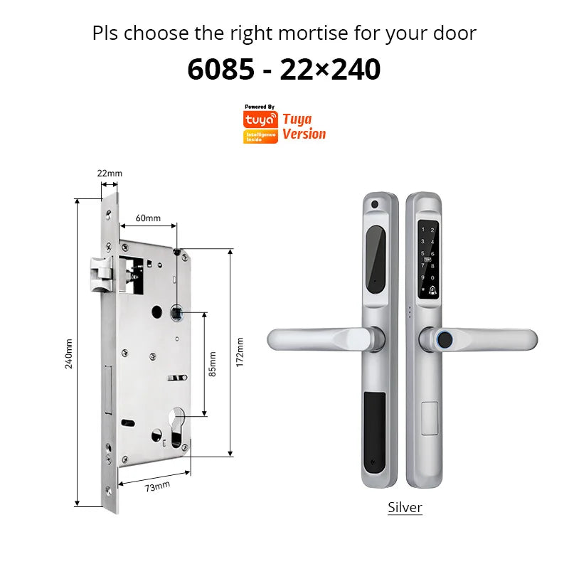 Revolutionary Tuya WiFi Waterproof Smart Door Lock - Biometric Fingerprint Digital Keyless Handle for Glass and Wooden Doors