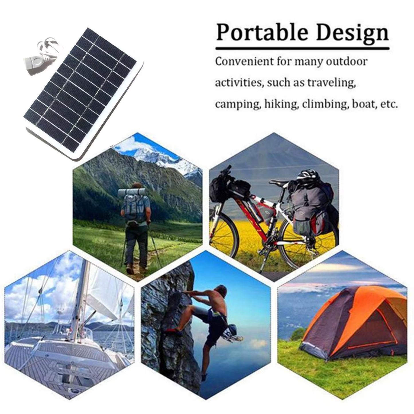 Portable 5V 2W USB Solar Panel Charger - Eco-Friendly Power for Your Mobile Devices