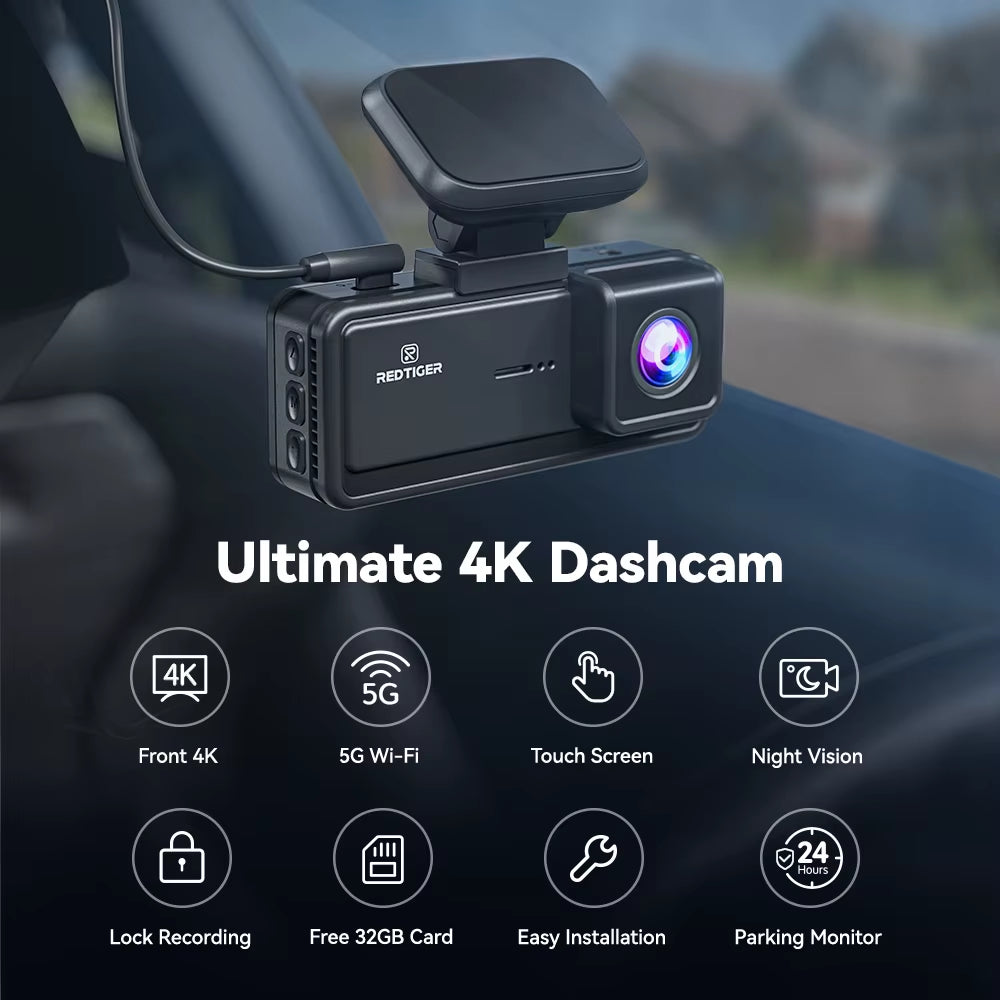 Experience Unmatched Clarity with the F8 4K+1080P Dual Lens Dash Cam - Your Ultimate Driving Companion!