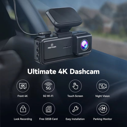 Experience Unmatched Clarity with the F8 4K+1080P Dual Lens Dash Cam - Your Ultimate Driving Companion!